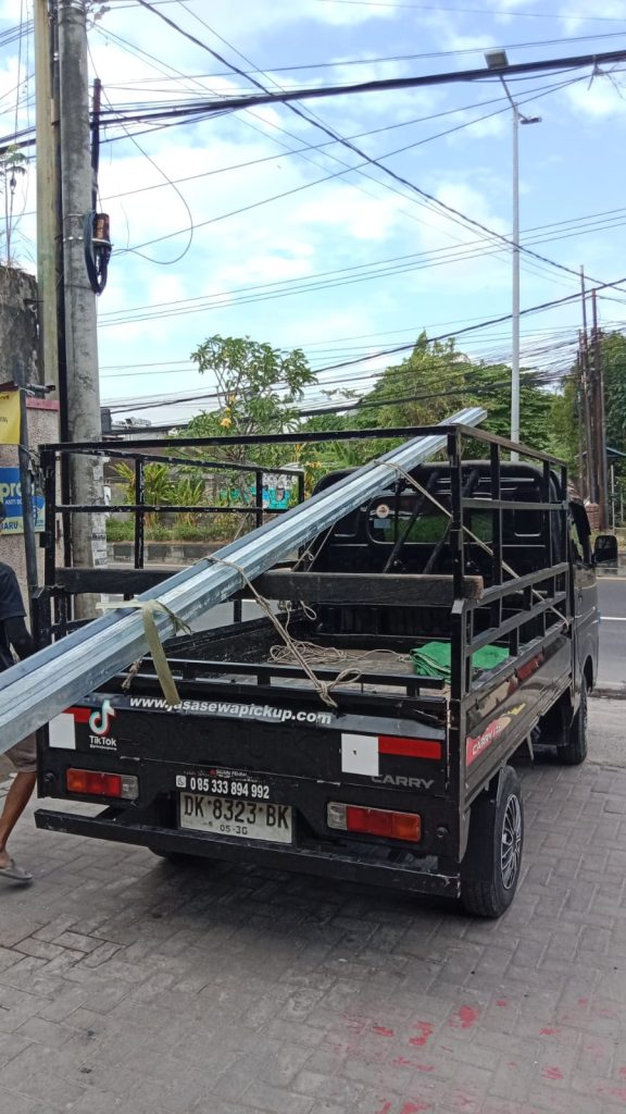 Jasa pickup antar besi dari  toko bangunan WK ke proyek jimbaran GWK